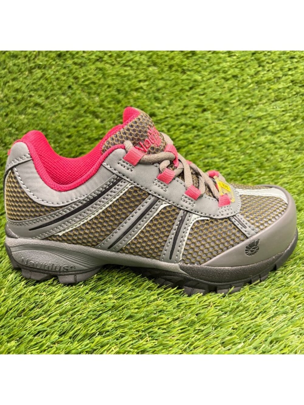 Nautilus N1393 SR Womens Size 6.5D Green Gray Pink Steel Toe Safety Work Shoes